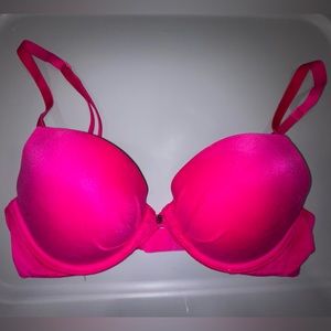 Victoria’s Secret hot pink plunge underwire bra